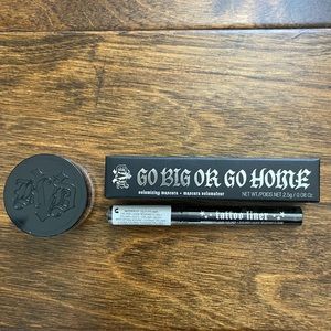 NIB Kat Von D KVD Minis Bundle Mascara Tattoo Eyeliner Lock It Setting Powder